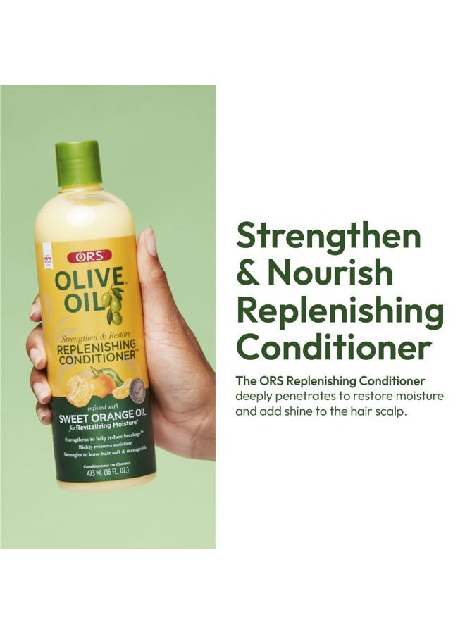 Organic Root (ORS) Olive Oil Strengthen & Nourish Replenishing Conditioner infused with Sweet Orange Oil for Revitalizing Moisture 12.25 Ounce (Pack of 3) - Image 5