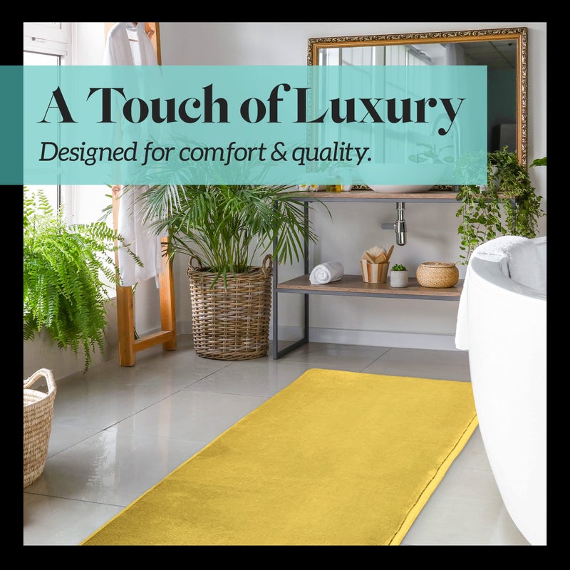 جنتيل حصيرة حمام حمام الحمام غير المنزلق - الخردل 20 "" × 32 "" سجاد حمام رغوة الذاكرة - حصيرة حمام جاف سريعة - Image 3