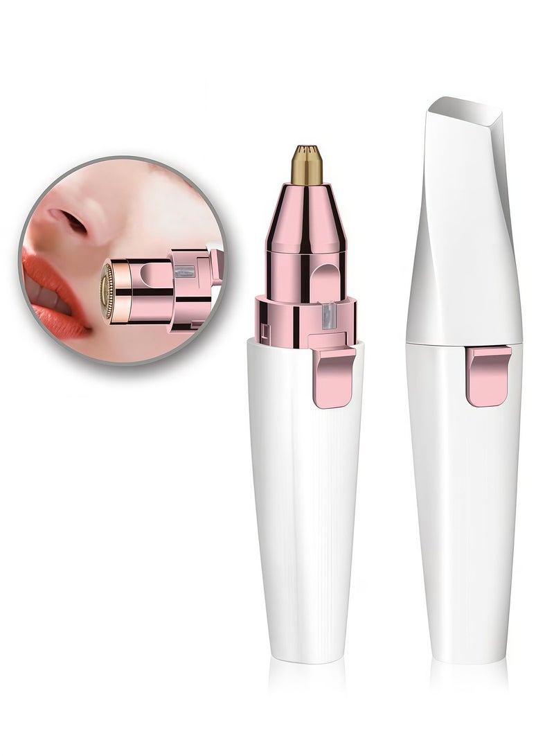BlueHole 2-in-1 USB Eyebrow Trimmer, Electric Facial Hair Remover, Rechargeable Lady Painless Hair Remover for Face, Nose, Eyebrow, Arm, Leg, Armpit and Bikini - Image 4