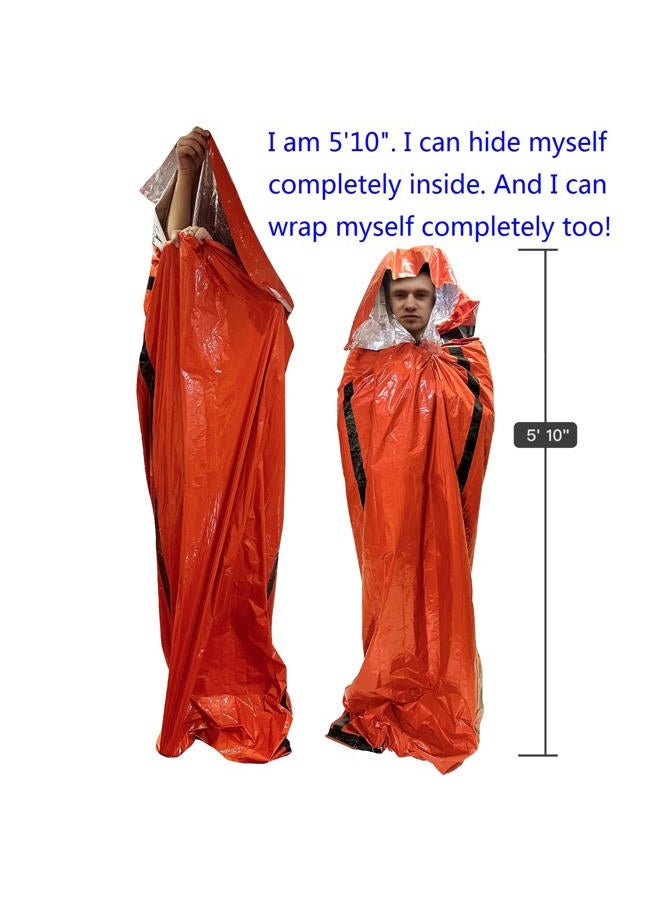 Leberna Portable Emergency Blanket & Bivvy Sack Thermal Sleeping Bag - 2 Pack - Image 3