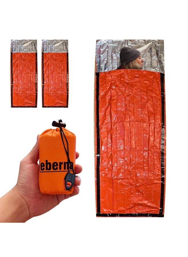 Leberna Portable Emergency Blanket & Bivvy Sack Thermal Sleeping Bag - 2 Pack - Image 1