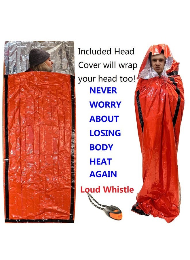 Leberna Portable Emergency Blanket & Bivvy Sack Thermal Sleeping Bag - 2 Pack - Image 4