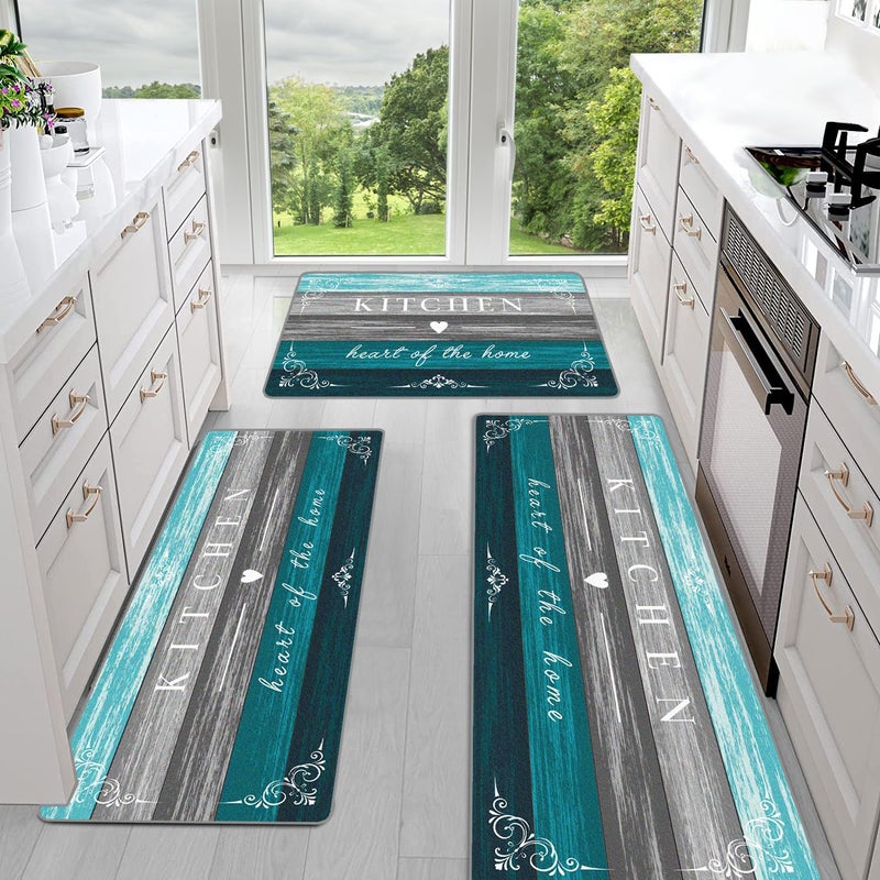 Sofort Farmhouse Kitchen Rugs Set of 3 Non Slip Washable Kitchen Mats for Floor Kitchen Runner Rug Rugs for Kitchen Floor Hallways Entryway Laundry