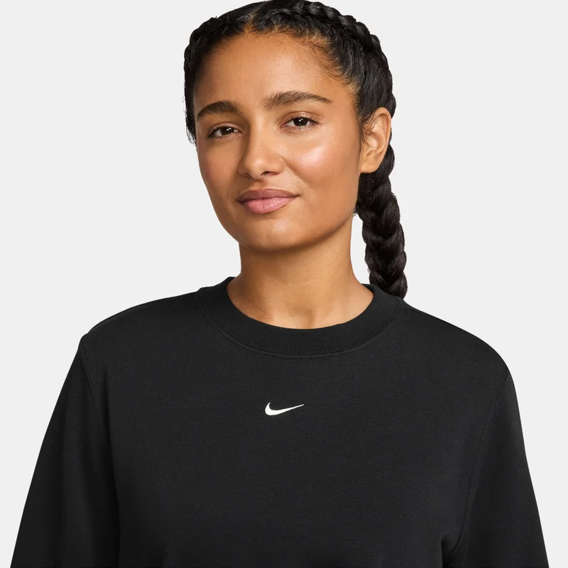 Nike Black Women's Sportswear Chill Terry Sweatshirt for Women | Best Price UAE