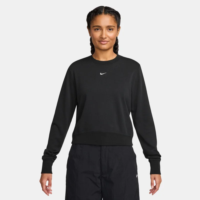 Nike Black Women's Sportswear Chill Terry Sweatshirt for Women | Best Price UAE