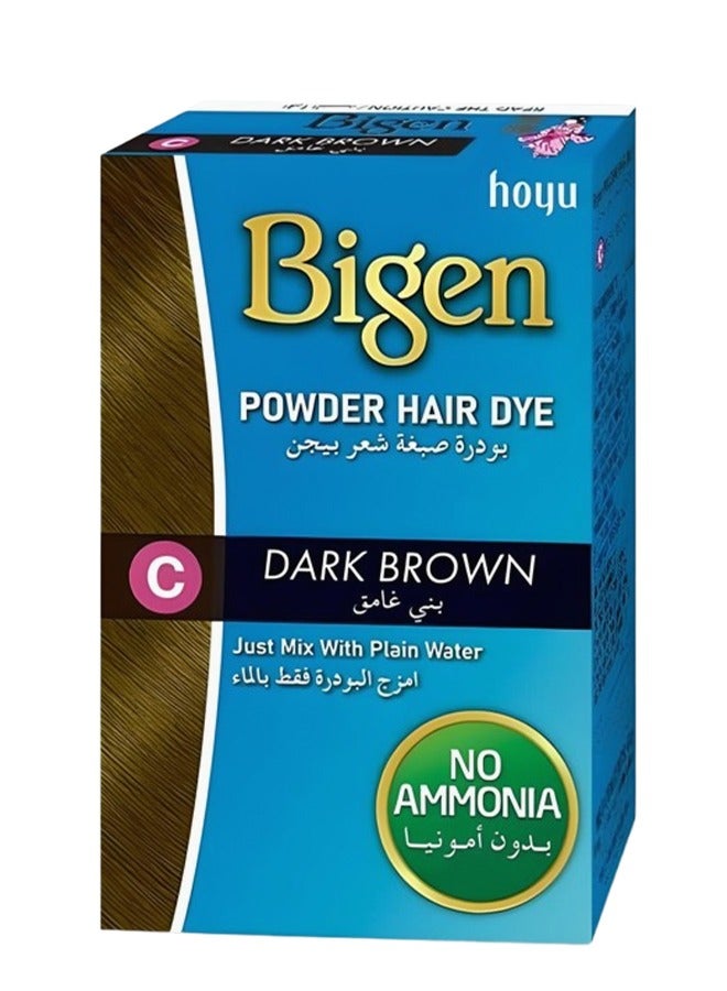 بايجن بودرة صبغ الشعر باللون البني الداكن مع الماء العادي بدون أمونيا 6 جرام