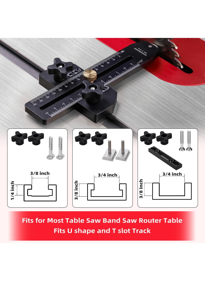 goingmake GOINGMAKE Thin Rip Jig Table Saw Jig Guide for Making Repetitive Narrow Thin Strip Cuts Woodworking Tools Fast Thin Ripping Guide for Table Saw Band Saw Router Table Fits for 3/8" x 3/4" T Slot  - Image 2