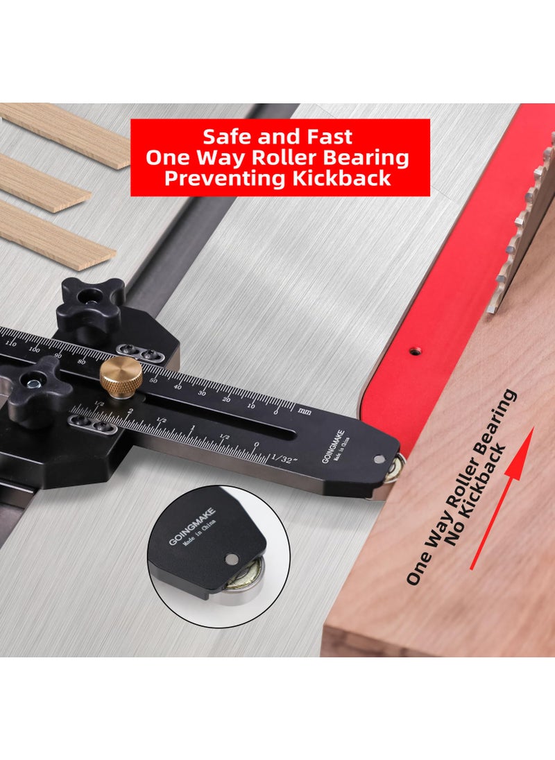 goingmake GOINGMAKE Thin Rip Jig Table Saw Jig Guide for Making Repetitive Narrow Thin Strip Cuts Woodworking Tools Fast Thin Ripping Guide for Table Saw Band Saw Router Table Fits for 3/8" x 3/4" T Slot  - Image 4