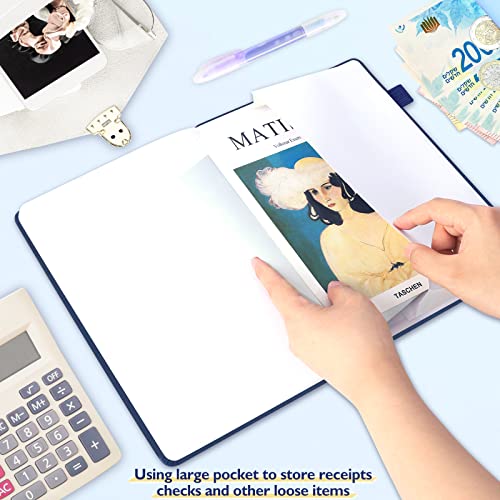 JUBTIC Hardcover Accounting Ledger Book (7x10″) - Bank Accounting Log for Small Business Bookkeeping & Personal Use - Account Tracker Notebook Track Accounts, Deposit, Expense & Balance - Navy Blue - Image 5