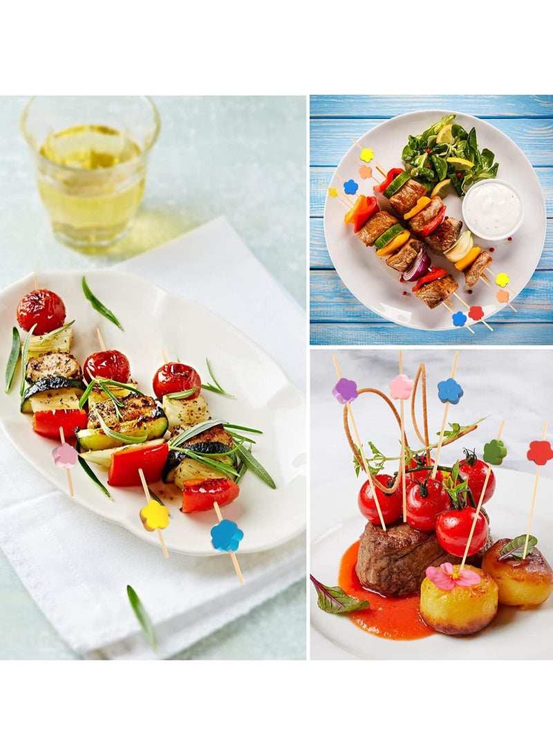 سوكاني ١٠٠ قطعة من أعواد الكوكتيل المصنوعة من الخيزران، بطول ١٢ سم، أعواد طعام فواكه، أعواد أسنان للاستخدام مرة واحدة للطعام والمشروبات وحفلات الفواكه وإكسسوارات اللحوم الباردة (متعددة الألوان) - Image 3