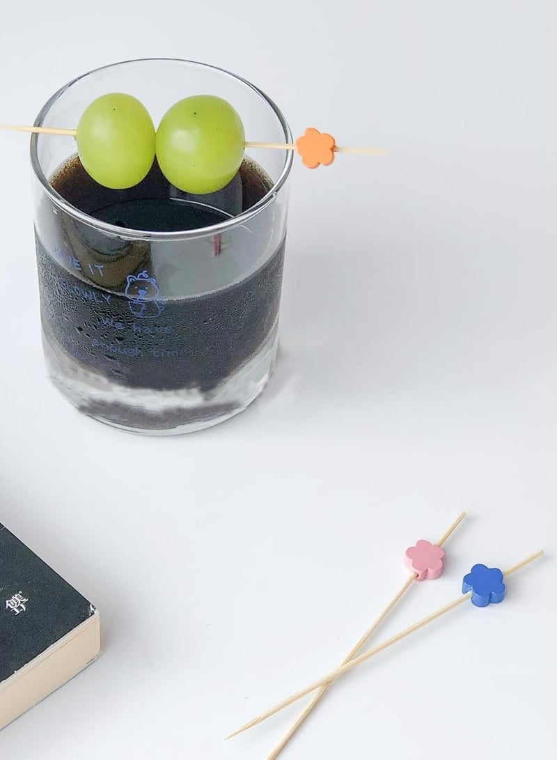 سوكاني ١٠٠ قطعة من أعواد الكوكتيل المصنوعة من الخيزران، بطول ١٢ سم، أعواد طعام فواكه، أعواد أسنان للاستخدام مرة واحدة للطعام والمشروبات وحفلات الفواكه وإكسسوارات اللحوم الباردة (متعددة الألوان) - Image 4