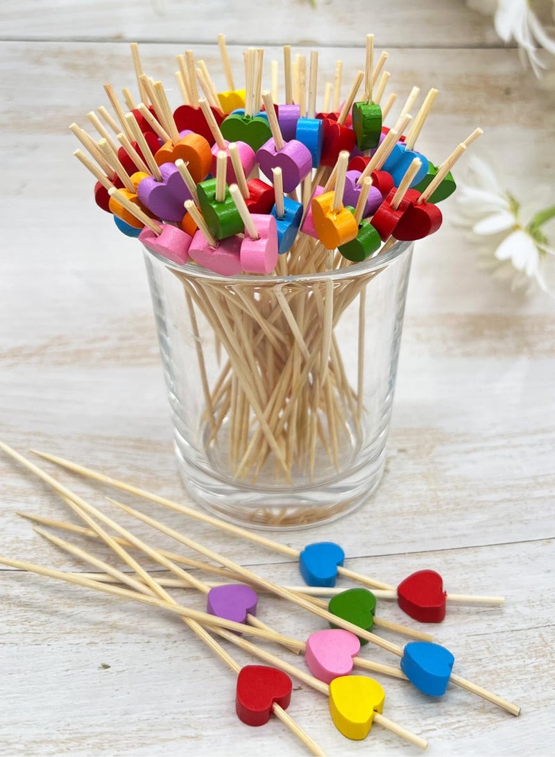 سوكاني ١٠٠ قطعة من أعواد الكوكتيل المصنوعة من الخيزران، بطول ١٢ سم، أعواد طعام فواكه، أعواد أسنان للاستخدام مرة واحدة للطعام والمشروبات وحفلات الفواكه وإكسسوارات اللحوم الباردة (متعددة الألوان) - Image 5