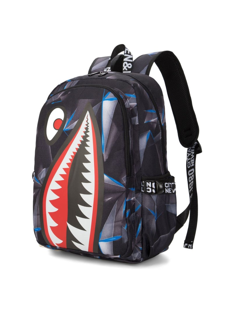 Taiahiro Oxford cloth Shark schoolbag, large-capacity schoolbag for primary and secondary school students, backpack with personality and simplicity.  - Image 1