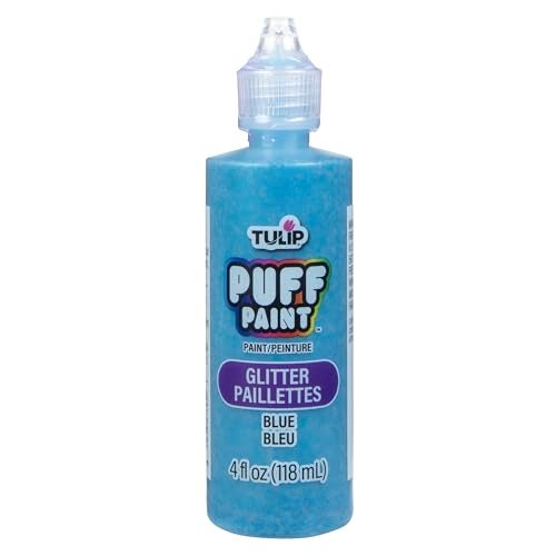 Tulip Puff Fabric Paint , Permanent Craft Paint for Clothes, DIY Projects, Notoxic, 4 fl oz, Shiny Bright Teal - Image 1