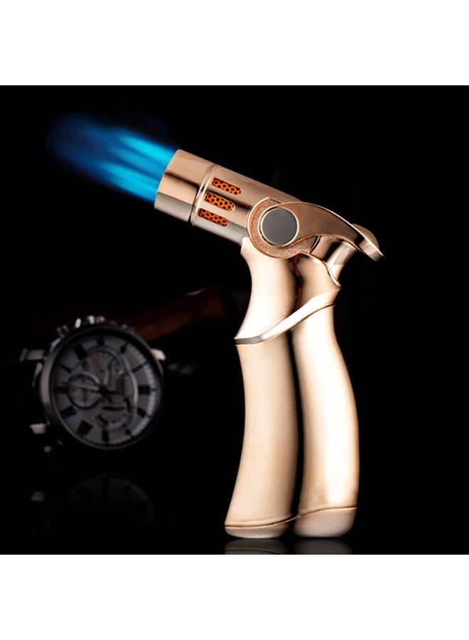360-degree windproof lighter,kitchen lighter,gas lighter, charcoal lighter, adjustable flame, 4Jet Flame，refillable metal lighter (butane not included)，with Gift Package Box - Image 1