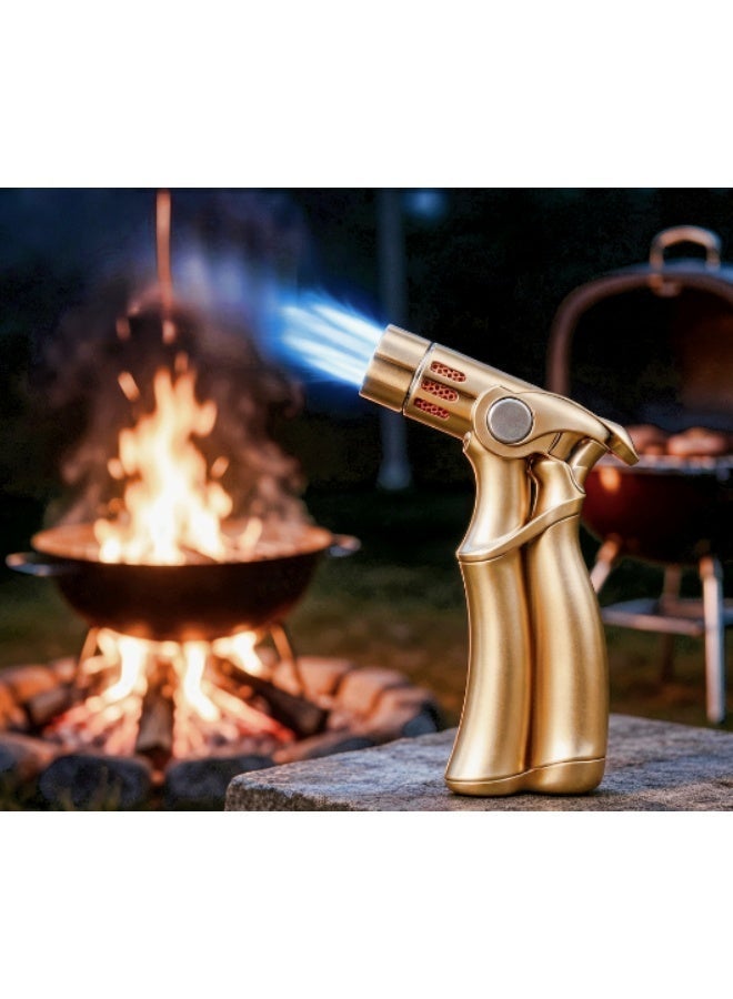 360-degree windproof lighter,kitchen lighter,gas lighter, charcoal lighter, adjustable flame, 4Jet Flame，refillable metal lighter (butane not included)，with Gift Package Box - Image 3