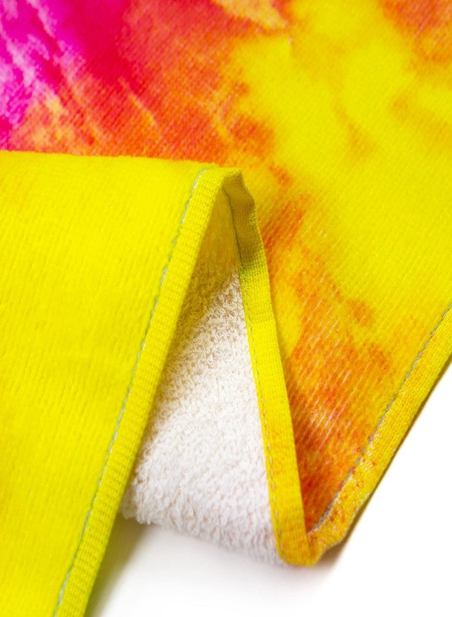 Beachland Tie Dye Beach Towel 30 x 60 inches 100% Cotton Rainbow Hippie Colors - One Side Printed (Tie Dye Bay, One Towel) - Image 4