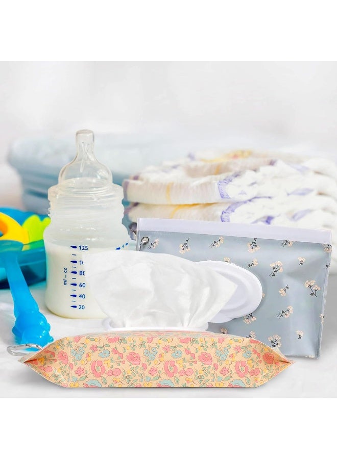 YAHUIPEIUS 2Packs Baby Wipes Dispenser Portable Baby Wipe Holder Refillable Wet Wipes Container Reusable Travel Wipes Case, Keeps Wipes Fresh(Blue) - Image 3