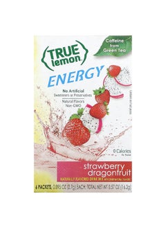 True Citrus True Citrus, True Lemon, Energy, Strawberry Dragonfruit, 6 Packets, 0.095 oz (2.7 g) Each  - Image 1