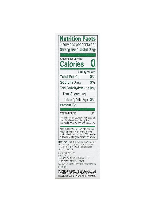 True Citrus - True Citrus, True Lemon, Energy, Strawberry Dragonfruit, 6 Packets, 0.095 oz (2.7 g) Each - Image 1
