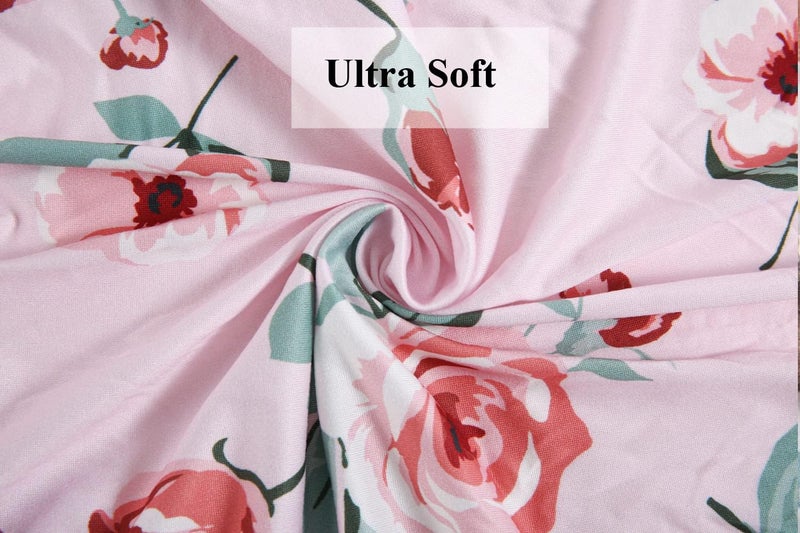 Tontukatu Bassinet Sheets 4 Pack Compatible with Halo Bassinest Swivel, Flex, Glide, Premiere & Luxe Series Sleeper Stretchy Ultra Soft Floral/Pink - Image 5