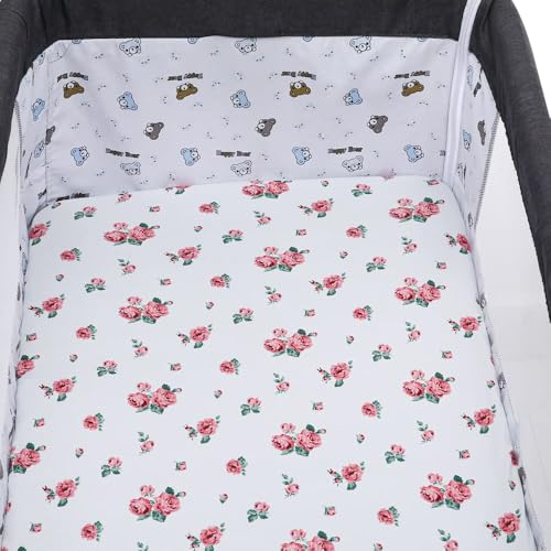 Tontukatu Bassinet Sheets 4 Pack Compatible with Halo Bassinest Swivel, Flex, Glide, Premiere & Luxe Series Sleeper Stretchy Ultra Soft Floral/Pink - Image 3