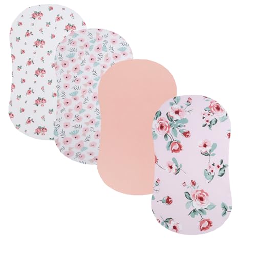 Tontukatu Bassinet Sheets 4 Pack Compatible with Halo Bassinest Swivel, Flex, Glide, Premiere & Luxe Series Sleeper Stretchy Ultra Soft Floral/Pink - Image 2