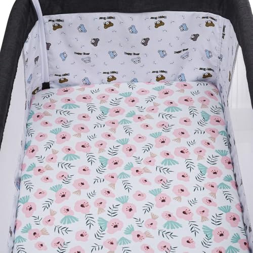 Tontukatu Bassinet Sheets 4 Pack Compatible with Halo Bassinest Swivel, Flex, Glide, Premiere & Luxe Series Sleeper Stretchy Ultra Soft Floral/Pink - Image 4