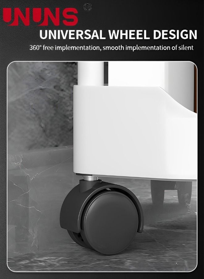 UNUNS Corner Shelf Stand 3 Tier,Corner Display With Universal Wheels AndHooks For Bathroom,Living Room,Bedroom,Corner Shelf Bathroom Storage Organizer - Image 5