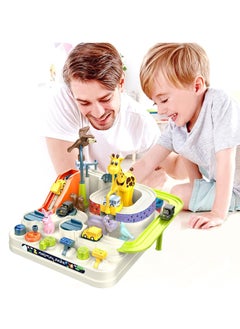 Hanayo Wheels Track Set with 4 Toy Car Set Multi-Lane Preschool Educational City Rescue Cartoon Car Race Track Big Adventure Puzzle Rail Car Coasting Magnetic Slot Toys For Kids  - Image 2