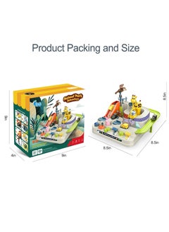 Hanayo Wheels Track Set with 4 Toy Car Set Multi-Lane Preschool Educational City Rescue Cartoon Car Race Track Big Adventure Puzzle Rail Car Coasting Magnetic Slot Toys For Kids  - Image 5