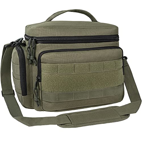 opux Tactical Lunch Box for Men, Olive Mens Insulated Lunch Bag for Adult, Leakproof Soft Lunch Cooler with MOLLE Mesh Side Pockets, Multicam Heavy Duty Lunchbox Pail for Work Women, Large, 18 Cans - Image 1