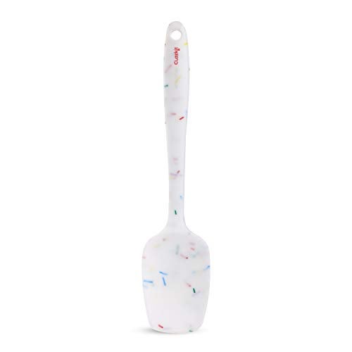 Clazkit YH-486W Silicone Iron Non-Sticky Spatula Reusable Kitchen Set for Cooking,White Color with Stripes - Image 1