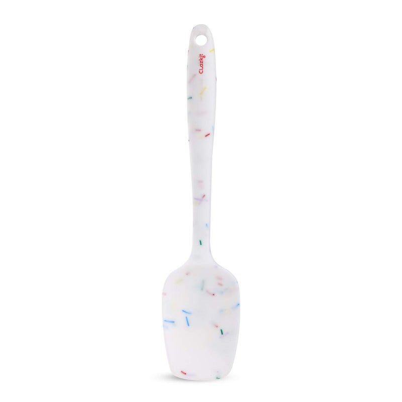 Clazkit YH-486W Silicone Iron Non-Sticky Spatula Reusable Kitchen Set for Cooking,White Color with Stripes - Image 3