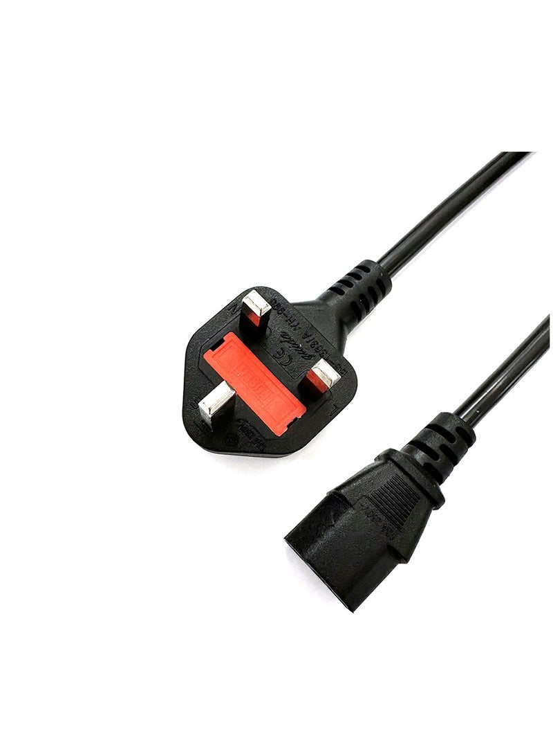 اليشمك كابل طاقة ثلاثي الدبابيس عالي الجودة من المملكة المتحدة مع فتيل حماية - بطول 1.5 متر، متوافق مع أجهزة الكمبيوتر والطابعات وشاشات LCD وأجهزة الكمبيوتر المحمولة للألعاب والمزيد - IEC C13 إلى قابس المملكة المتحدة - Image 2