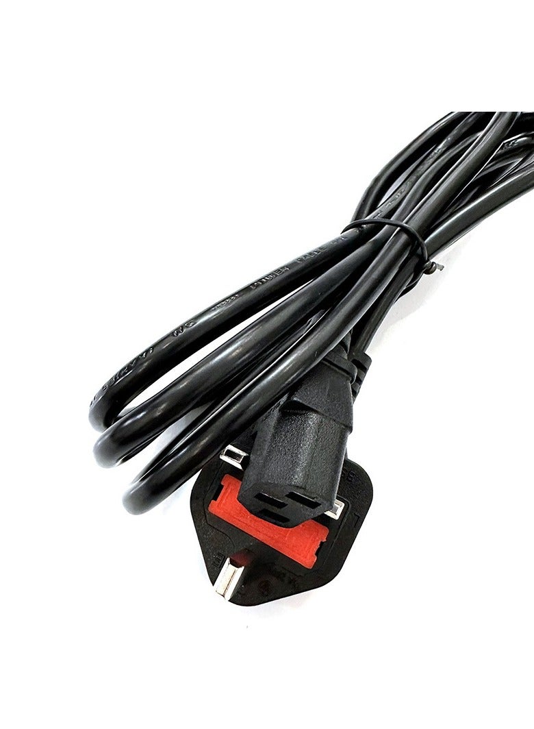 اليشمك كابل طاقة ثلاثي الدبابيس عالي الجودة من المملكة المتحدة مع فتيل حماية - بطول 1.5 متر، متوافق مع أجهزة الكمبيوتر والطابعات وشاشات LCD وأجهزة الكمبيوتر المحمولة للألعاب والمزيد - IEC C13 إلى قابس المملكة المتحدة - Image 4