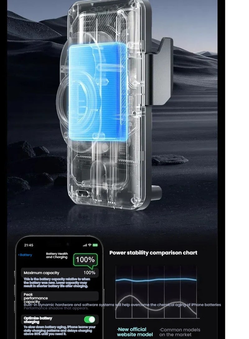 360 Car Wireless Charger Mobile Phone Stand Wireless Fast Charging Air Outlet Navigation Automatic Induction Electric Rotation - Image 2