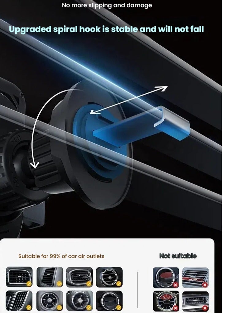 360 Car Wireless Charger Mobile Phone Stand Wireless Fast Charging Air Outlet Navigation Automatic Induction Electric Rotation - Image 3