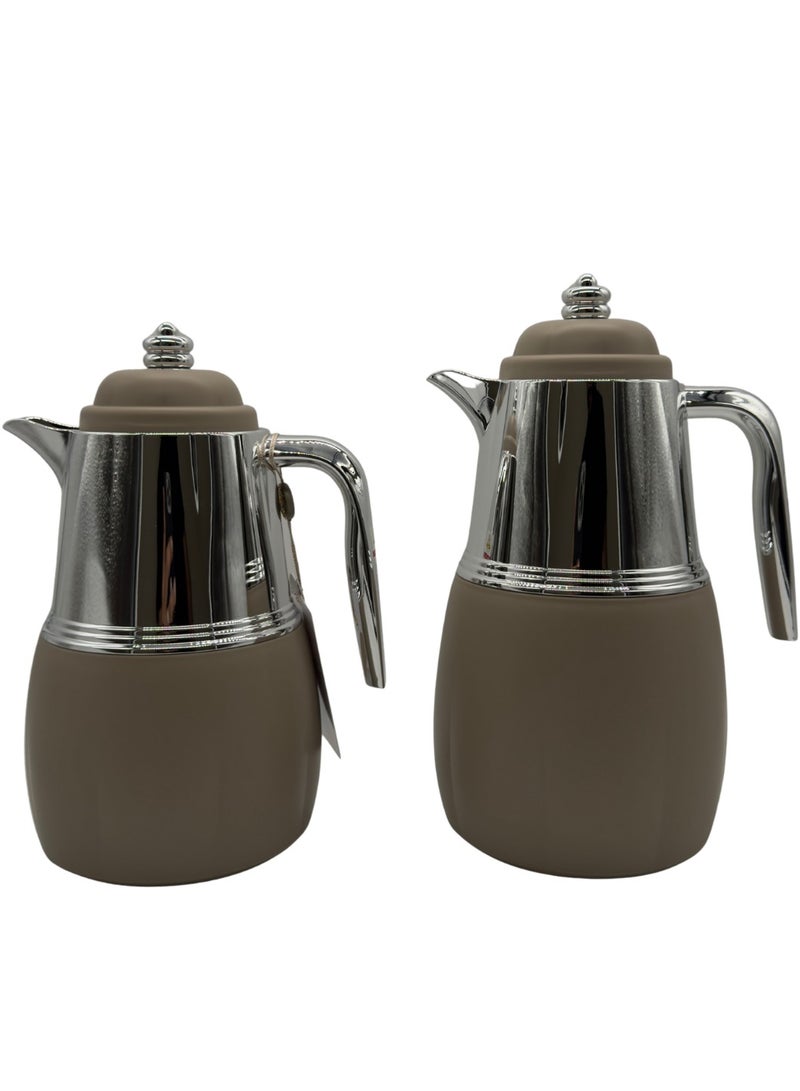AL-GANNAS 2 Peice Thermos Set for Tea & Coffee | 1L & 0.7L | High-Quality with 2-Year Heat Retention Warranty | Elegant New Design - Image 1