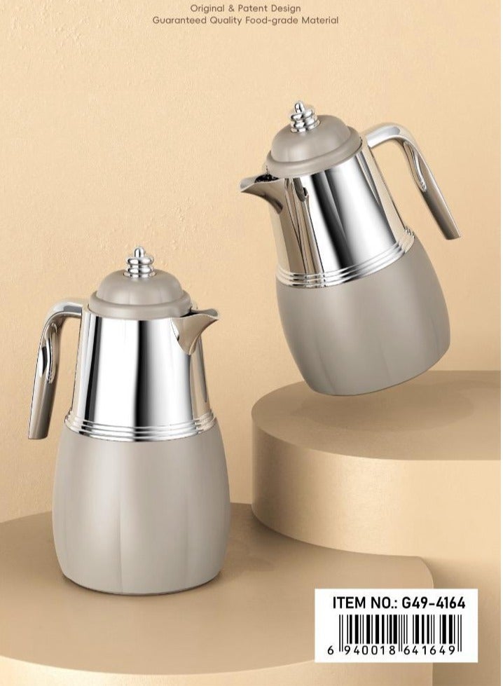 AL-GANNAS 2 Peice Thermos Set for Tea & Coffee | 1L & 0.7L | High-Quality with 2-Year Heat Retention Warranty | Elegant New Design - Image 5
