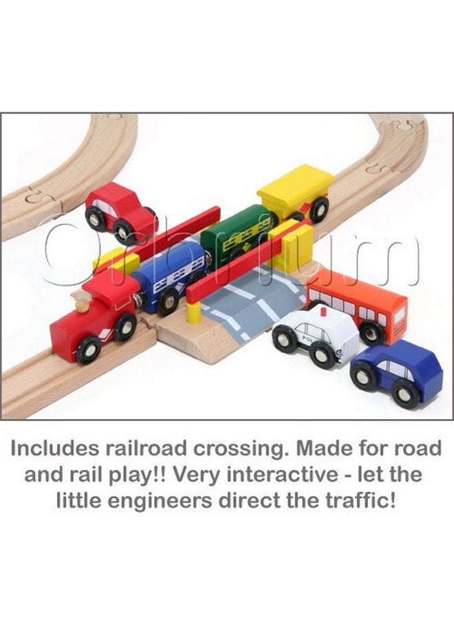 Orbrium Orbrium Toys 100 Piece Triple Loop Wooden Train Set Track Generic Fits Thomas Brio  - Image 4