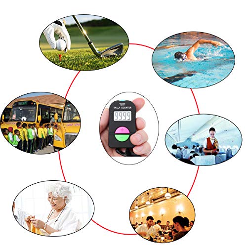 Woniutch Electronic Tally Counter/Handheld Number Clicker with Lanyard, 4-Digital,Disc Golf/Baseball Pitch/Bus Driver/Fish/Crochet Row Count (1 Pack) - Image 5