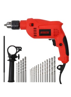 CHESTON Cheston 13mm Impact Drill Machine Reversible Hammer Driver Variable Speed Screwdriver with 13HSS and 5 Wall Bits in Tool Box Case red CHD13RE13HSS5WALLBOX  - Image 1