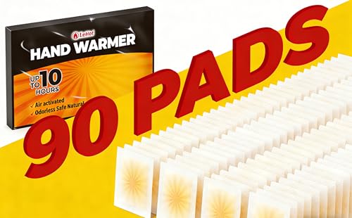 Lehot Hand Warmers - 90 Packs Hot Hands Disposable Heat Pad, Hot Hands Hand Warmers, Up to 10 Hours of Safe and Continuous Heat, Perfect for Camping, Outdoor Skiing, Fishing Ideal for Outdoors and Travel. - Image 2