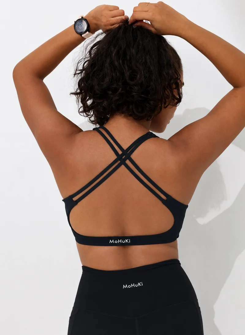 Mohuki Black Active Low Crossback Bra for Women | Best Price UAE
