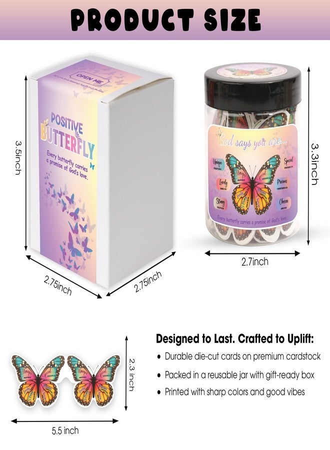 KATINAT Positive Butterfly Jar - Christian Graduation Gifts for Hers, Butterfly Gifts For Women, Daily Affirmations Card, Birthday Gift for Women - Image 2