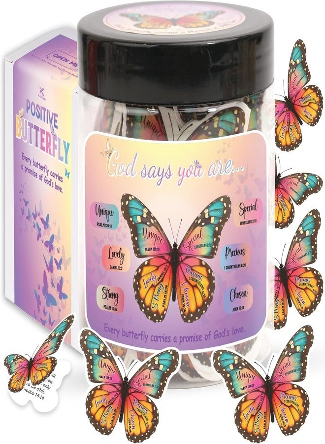 KATINAT Positive Butterfly Jar - Christian Graduation Gifts for Hers, Butterfly Gifts For Women, Daily Affirmations Card, Birthday Gift for Women - Image 1
