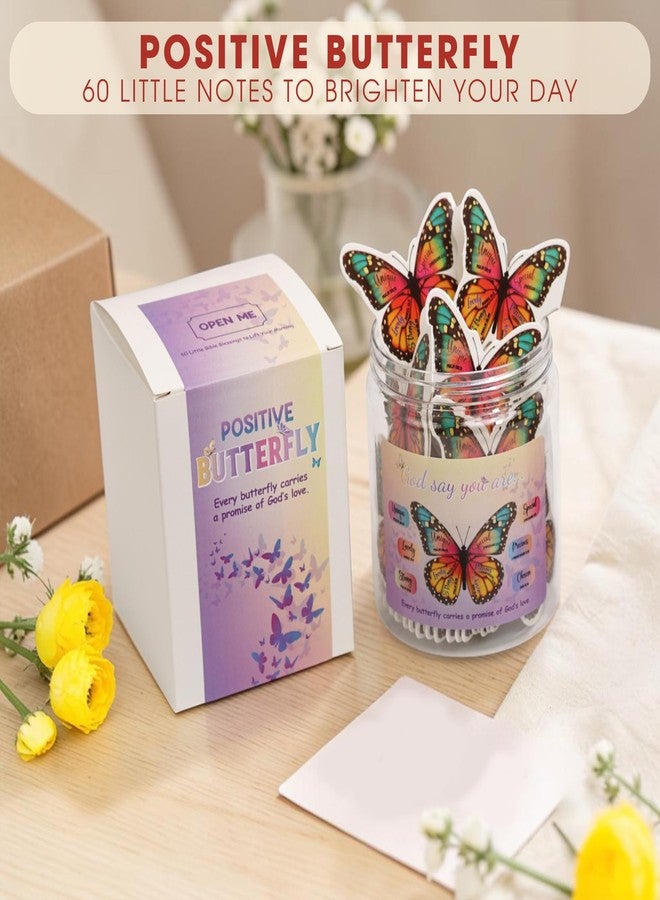 KATINAT Positive Butterfly Jar - Christian Graduation Gifts for Hers, Butterfly Gifts For Women, Daily Affirmations Card, Birthday Gift for Women - Image 4