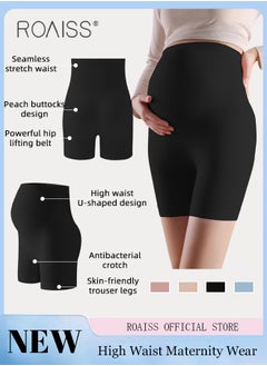 roaiss Comfortable and Supportive Maternity Leggings for Plus Size Women High Waisted Seamless Design with Belly Support Anti Slip Features Relieves Waist Pressure Elastic and Skin Friendly Fabric  - Image 1