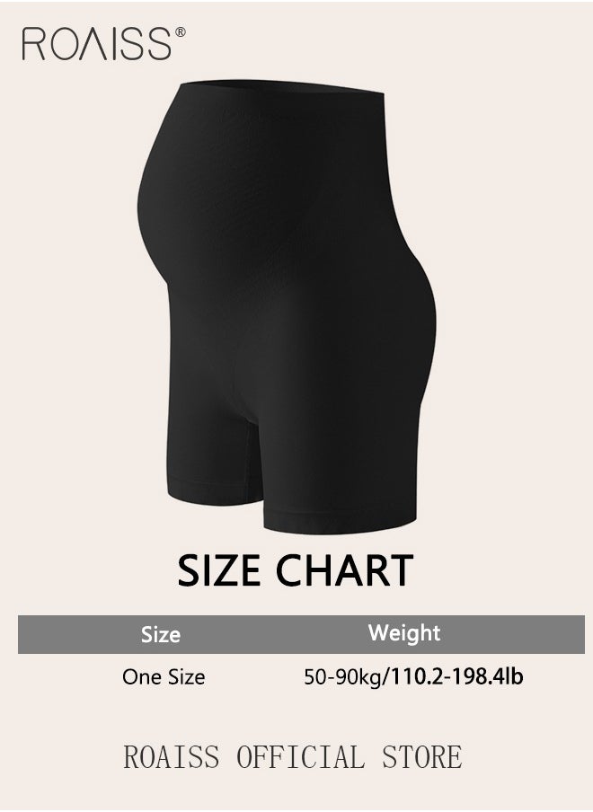 roaiss - Comfortable and Supportive Maternity Leggings for Plus Size Women High Waisted Seamless Design with Belly Support Anti Slip Features Relieves Waist Pressure Elastic and Skin Friendly Fabric - Image 1